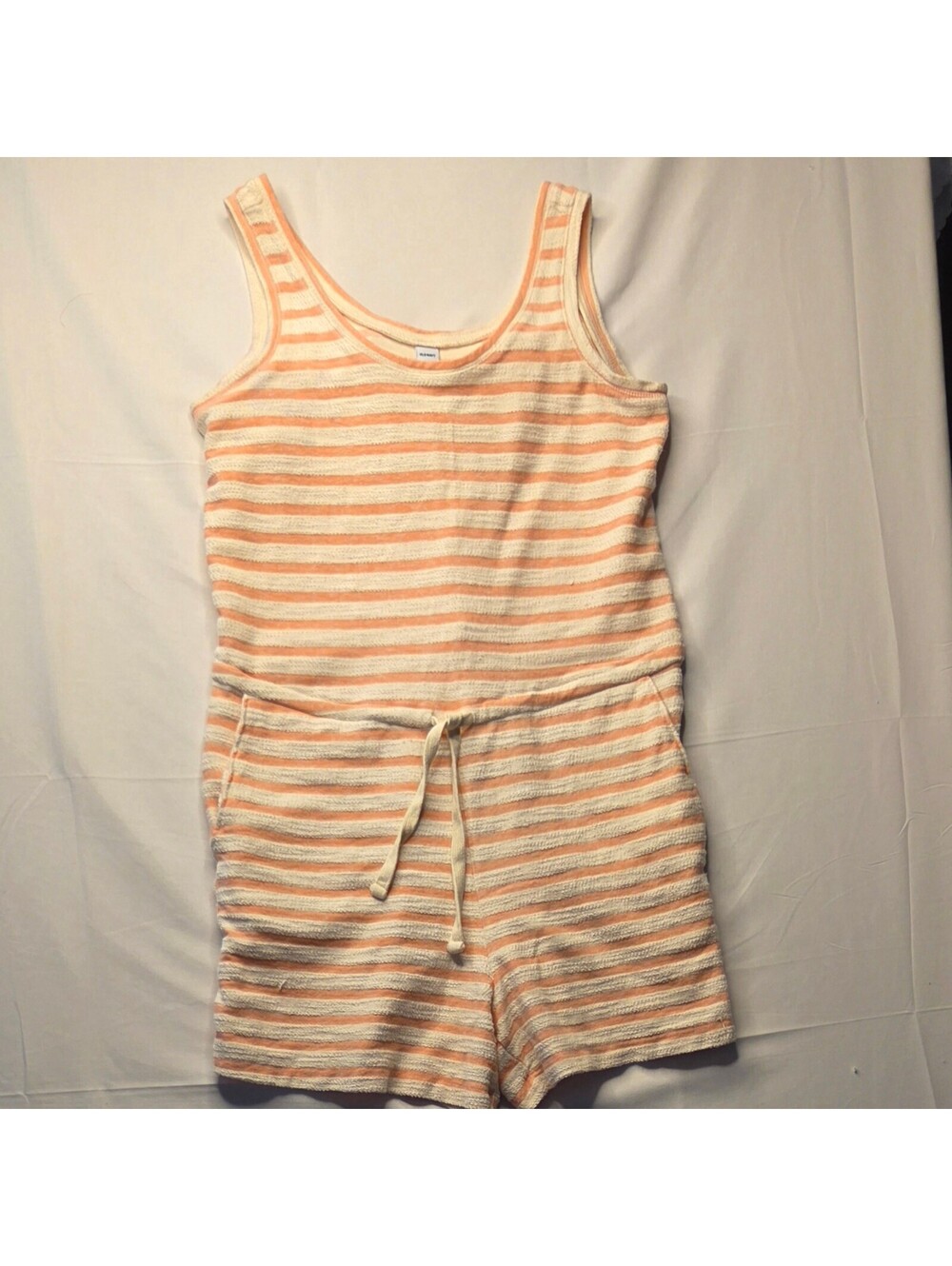 Old Navy Waist-Defined Sleeveless Striped Terry Beach Romper - Size Small